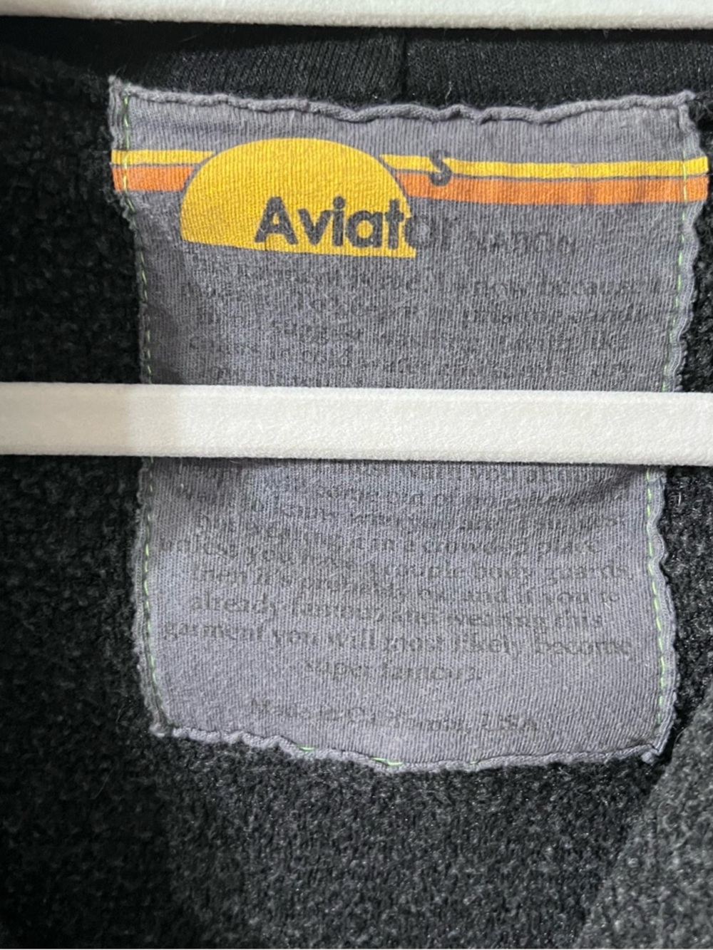 Aviator Nation 5 Stripe Zip Hoodie with Rainbow Stripe Detail - Picture 4 of 9